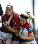 13 September 2020; Meabh O'Dwyer of New Ross is tackled by Aoife Nolan of Tullow during the Bryan Murphy Southeast Women's Cup match between Tullow and New Ross at Gorey RFC in Gorey, Wexford. Photo by Ramsey Cardy/Sportsfile