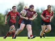 13 September 2020; Orla Halnon of Tullow is tackled by Caoimhe McDonald of New Ross during the Bryan Murphy Southeast Women's Cup match between Tullow and New Ross at Gorey RFC in Gorey, Wexford. Photo by Ramsey Cardy/Sportsfile