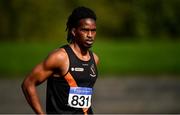 13 September 2020; Rolus Olusa of Clonliffe Harriers AC, Dublin, ahead of competing in the Men's Javelin event of the Senior Men's Decathlon during day two of the Irish Life Health Combined Event Championships at Morton Stadium in Santry, Dublin. Photo by Ben McShane/Sportsfile