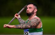 13 September 2020; Michael Healy of Youghal AC, Cork, competing in the Men's Javelin event of the Senior Men's Decathlon during day two of the Irish Life Health Combined Event Championships at Morton Stadium in Santry, Dublin. Photo by Ben McShane/Sportsfile