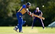 13 September 2020; Sid Joshi of Cork County plays a shot during the All-Ireland T20 Semi-Final match between YMCA and Cork County at Pembroke Cricket Club in Dublin. Photo by Sam Barnes/Sportsfile