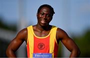 13 September 2020; Philip Omisore of Tallaght AC, Dublin, after competing in the Junior Men's 400m Hurdles during day two of the Irish Life Health National Junior Track and Field Championships at Morton Stadium in Santry, Dublin. Photo by Ben McShane/Sportsfile