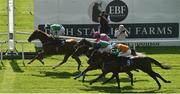 13 September 2020; Mr Lupton, left, with Colin Keane up, passes the post to win the Irish Stallion Farms EBF 'Bold Lad' Sprint Handicap during day two of The Longines Irish Champions Weekend at The Curragh Racecourse in Kildare. Photo by Seb Daly/Sportsfile