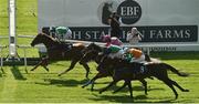 13 September 2020; Mr Lupton, left, with Colin Keane up, passes the post to win the Irish Stallion Farms EBF 'Bold Lad' Sprint Handicap during day two of The Longines Irish Champions Weekend at The Curragh Racecourse in Kildare. Photo by Seb Daly/Sportsfile