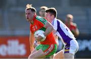 13 September 2020; Philly McMahon of Ballymun Kickhams in action against Hugh Kenny of Kilmacud Crokes during the Dublin County Senior Football Championship Semi-Final match between Ballymun Kickhams and Kilmacud Crokes at Parnell Park in Dublin. Photo by Piaras Ó Mídheach/Sportsfile