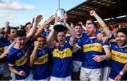 13 September 2020; David Lavery of Maghery Seán MacDiarmada, centre, lifts the cup and celebrates with team-mates following the Armagh County Senior Football Championship Final match between Crossmaglen Rangers and Maghery Seán MacDiarmada at the Athletic Grounds in Armagh. Photo by David Fitzgerald/Sportsfile