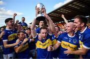 13 September 2020; David Lavery of Maghery Seán MacDiarmada, centre, lifts the cup and celebrates with team-mates following the Armagh County Senior Football Championship Final match between Crossmaglen Rangers and Maghery Seán MacDiarmada at the Athletic Grounds in Armagh. Photo by David Fitzgerald/Sportsfile