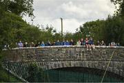 30 August 2020; Supporters watch the game from the local  Dollardstown railway bridge, outside the ground, during the Meath County Senior Football Championship match between Skryne and Nobber at Fr Tully Park in Seneschalstown, Meath. Photo by Ray McManus/Sportsfile