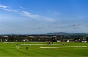 15 September 2020; A general view of the pitch after the Test Triangle Inter-Provincial Series 2020 match between North-West Warriors and Northern Knights is abandoned at Bready Cricket Club in Magheramason, Tyrone. Photo by Sam Barnes/Sportsfile