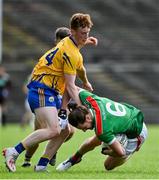 6 September 2020; Padraig O'Hora of Ballina Stephenites is tackled by Aiden Orme of Knockmore during the Mayo County Senior Football Championship Semi-Final match between Knockmore and Ballina Stephenites at Elvery's MacHale Park in Castlebar, Mayo. Photo by Brendan Moran/Sportsfile