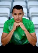 15 September 2020; Graham Burke of Shamrock Rovers poses for a portrait following a Shamrock Rovers press conference at Tallaght Stadium in Dublin. Photo by Eóin Noonan/Sportsfile