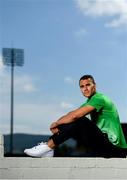 15 September 2020; Graham Burke of Shamrock Rovers poses for a portrait following a Shamrock Rovers press conference at Tallaght Stadium in Dublin. Photo by Eóin Noonan/Sportsfile