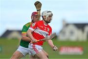 13 September 2020; Seamus Dobbin of Loughgiel in action against Eoin O'Neill of Dunloy during the Antrim County Senior Hurling Championship Final match between Dunloy Cuchullains and Loughgiel Shamrocks at Páirc Mhic Uilín in Ballycastle, Antrim. Photo by Brendan Moran/Sportsfile