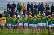 13 September 2020; Dunloy supporters stand behind their team for Amhrán na bhFiann prior to the Antrim County Senior Hurling Championship Final match between Dunloy Cuchullains and Loughgiel Shamrocks at Páirc Mhic Uilín in Ballycastle, Antrim. Photo by Brendan Moran/Sportsfile