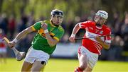 13 September 2020; Chrissy McMahon of Dunloy in action against Tiernan Coyle of Loughgiel during the Antrim County Senior Hurling Championship Final match between Dunloy Cuchullains and Loughgiel Shamrocks at Páirc Mhic Uilín in Ballycastle, Antrim. Photo by Brendan Moran/Sportsfile