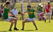 13 September 2020; Chrissy McMahon, right, and Aaron Crawford of Dunloy celebrate at the final whistle of the Antrim County Senior Hurling Championship Final match between Dunloy Cuchullains and Loughgiel Shamrocks at Páirc Mhic Uilín in Ballycastle, Antrim. Photo by Brendan Moran/Sportsfile