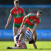 13 September 2020; Dean Rock of Ballymun Kickhams in a tussle with Cillian O'Shea of Kilmacud Crokes during the Dublin County Senior Football Championship Semi-Final match between Ballymun Kickhams and Kilmacud Crokes at Parnell Park in Dublin. Photo by Piaras Ó Mídheach/Sportsfile