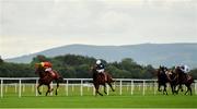 16 September 2020; Malaysian, left, with Tom Madden up, leads eventual second place Belmont Avenue, with Declan McDonogh up, on their way to winning the Watergrasshill Median Auction Maiden at Cork Racecourse in Mallow. Photo by Seb Daly/Sportsfile