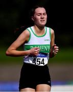 13 September 2020; Triona Nicdhonaill of Raheny Shamrock AC, Dublin, competing in the Junior Women's 3000m during day two of the Irish Life Health National Junior Track and Field Championships at Morton Stadium in Santry, Dublin. Photo by Ben McShane/Sportsfile