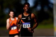 13 September 2020; Rolus Olusa of Clonliffe Harriers AC, Dublin, competing in the Men's 1500m event of the Senior Men's Decathlon during day two of the Irish Life Health Combined Event Championships at Morton Stadium in Santry, Dublin. Photo by Ben McShane/Sportsfile