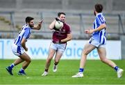 30 August 2020; Cian Ivers of Raheny in action against Shane Clayton, left, and Darragh Nelson of Ballyboden St Enda's during the Dublin County Senior Football Championship Quarter-Final match between Ballyboden St Enda's and Raheny at Parnell Park in Dublin. Photo by Piaras Ó Mídheach/Sportsfile
