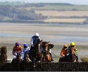 17 September 2020; Jack Holiday, with Darragh O'Keeffe up, jump the third during the Kilmeaden Handicap Steeplechase at Tramore Racecourse in Waterford. Photo by Harry Murphy/Sportsfile