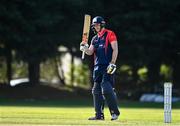 17 September 2020; Shane Getkate of Northern Knights acknowledges the crowd after making his half century during the Test Triangle Inter-Provincial 50- Over Series 2020 match between Leinster Lightning and Northern Knights at Comber in Down. Photo by Sam Barnes/Sportsfile