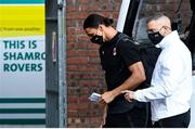 17 September 2020; Zlatan Ibrahimovic of AC Milan arrives ahead of the UEFA Europa League Second Qualifying Round match between Shamrock Rovers and AC Milan at Tallaght Stadium in Dublin. Photo by David Fitzgerald/Sportsfile