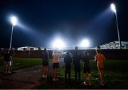 17 September 2020; Supporters try to sneak a peak of the game outside the ground during the UEFA Europa League Second Qualifying Round match between Shamrock Rovers and AC Milan at Tallaght Stadium in Dublin. Photo by David Fitzgerald/Sportsfile