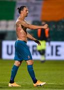 17 September 2020; Zlatan Ibrahimovic of AC Milan following the UEFA Europa League Second Qualifying Round match between Shamrock Rovers and AC Milan at Tallaght Stadium in Dublin. Photo by Stephen McCarthy/Sportsfile