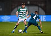 17 September 2020; Ronan Finn of Shamrock Rovers in action against Ismaël Bennacer of AC Milan during the UEFA Europa League Second Qualifying Round match between Shamrock Rovers and AC Milan at Tallaght Stadium in Dublin. Photo by Seb Daly/Sportsfile