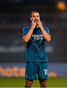 17 September 2020; Zlatan Ibrahimovic of AC Milan during the UEFA Europa League Second Qualifying Round match between Shamrock Rovers and AC Milan at Tallaght Stadium in Dublin. Photo by Seb Daly/Sportsfile