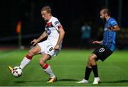 17 September 2020; John Mountney of Dundalk in action against Roca Grau of Inter Escaldes during the UEFA Europa League Second Qualifying Round match between Inter Escaldes and Dundalk at Estadi Comunal d'Andorra la Vella in Andorra. Photo by Manuel Blondeau/Sportsfile