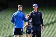 18 September 2020; Head coach Leo Cullen, right, and Jonathan Sexton during the Leinster Rugby captains run at the Aviva Stadium in Dublin. Photo by Ramsey Cardy/Sportsfile