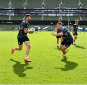 18 September 2020; Robbie Henshaw, left, and Ed Byrne during the Leinster Rugby captains run at the Aviva Stadium in Dublin. Photo by Ramsey Cardy/Sportsfile