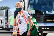 18 September 2020; Republic of Ireland head coach Vera Pauw arrives for a Republic of Ireland women's training session at Stadion Essen in Essen, Germany. Photo by Lukas Schulze/Sportsfile