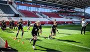 18 September 2020; Amber Barrett warms up during a Republic of Ireland women's training session at Stadion Essen in Essen, Germany. Photo by Lukas Schulze/Sportsfile