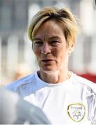 18 September 2020; Head coach Vera Pauw is interviewed during a Republic of Ireland women's training session at Stadion Essen in Essen, Germany. Photo by Lukas Schulze/Sportsfile