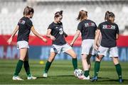 19 September 2020; Keeva Keenan, second from left, of Republic of Ireland during the warm up at the UEFA Women's 2021 European Championships Qualifier Group I match between Germany and Republic of Ireland at Stadion Essen in Essen, Germany. Photo by Marcel Kusch/Sportsfile