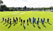 19 September 2020; Teams and officials stand for a photo ahead of the All-Ireland T20 Cup Final match between YMCA and  Donemana at CIYMS Cricket Club in Belfast. Photo by Sam Barnes/Sportsfile