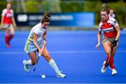 19 September 2020; Amy Elliot of UCD in action against Ruth Maguire of Pegasus during the Women's Hockey Irish Senior Cup Final match between Pegasus and UCD at Lisnagarvey Hockey Club in Lisburn, Down. Photo by Seb Daly/Sportsfile