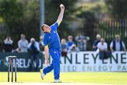 19 September 2020; Jordan McGonigle of Donemana bowls during the All-Ireland T20 Cup Final match between YMCA and  Donemana at CIYMS Cricket Club in Belfast. Photo by Sam Barnes/Sportsfile