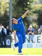 19 September 2020; Jordan McGonigle of Donemana bowls during the All-Ireland T20 Cup Final match between YMCA and Donemana at CIYMS Cricket Club in Belfast. Photo by Sam Barnes/Sportsfile