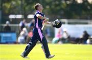 19 September 2020; Curtis Campher of YMCA leaves the field dejected after being bowled by Dean Mehaffey of Donemana during the All-Ireland T20 Cup Final match between YMCA and Donemana at CIYMS Cricket Club in Belfast. Photo by Sam Barnes/Sportsfile