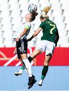 19 September 2020; Diane Caldwell of Republic of Ireland in action against Felicitas Rauch of Germany during the UEFA Women's 2021 European Championships Qualifier Group I match between Germany and Republic of Ireland at Stadion Essen in Essen, Germany. Photo by Marcel Kusch/Sportsfile