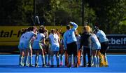 19 September 2020; UCD players celebrate following their side's victory during the Women's Hockey Irish Senior Cup Final match between Pegasus and UCD at Lisnagarvey Hockey Club in Lisburn, Down. Photo by Seb Daly/Sportsfile