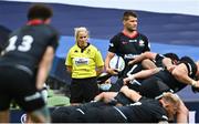 19 September 2020; Assistant referee Joy Neville during the Heineken Champions Cup Quarter-Final match between Leinster and Saracens at the Aviva Stadium in Dublin. Photo by Ramsey Cardy/Sportsfile