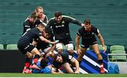 19 September 2020; Alex Goode of Saracens celebrates with team-mates after scoring his side's first try during the Heineken Champions Cup Quarter-Final match between Leinster and Saracens at the Aviva Stadium in Dublin. Photo by Ramsey Cardy/Sportsfile