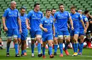 19 September 2020; Leinster players react after conceding their side's first try during the Heineken Champions Cup Quarter-Final match between Leinster and Saracens at the Aviva Stadium in Dublin. Photo by Brendan Moran/Sportsfile