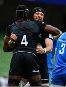 19 September 2020; Tim Swinson, right, and Maro Itoje of Saracens  celebrate winning a scrum penalty during the Heineken Champions Cup Quarter-Final match between Leinster and Saracens at the Aviva Stadium in Dublin. Photo by Brendan Moran/Sportsfile
